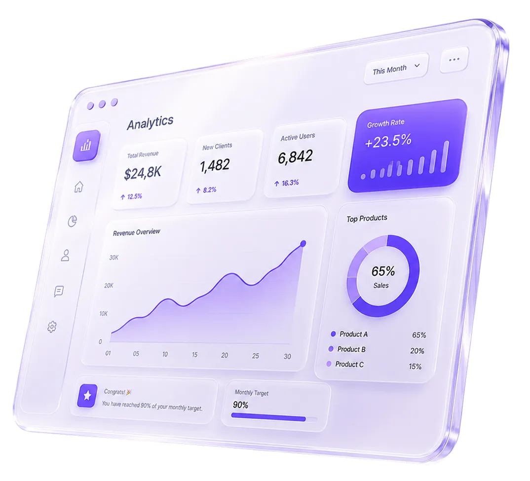 SaaS dashboard mockup
