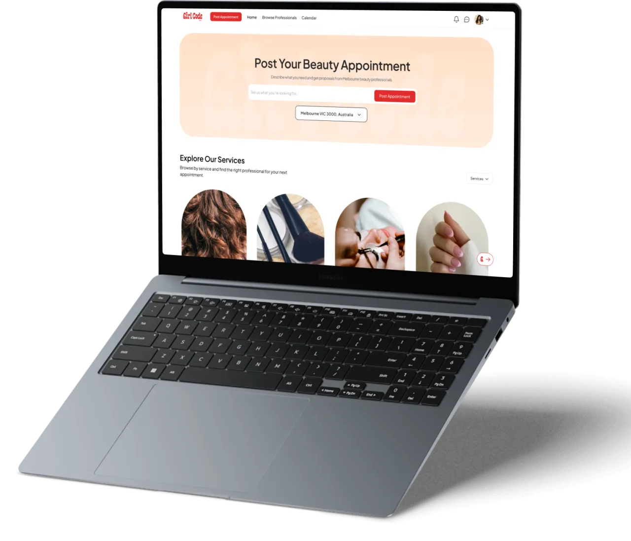 Web development mockup